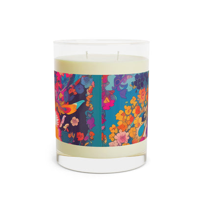 Kaleidoscopic Floral Dance 100% Soy Wax Scented Candle - 11 oz. Full-Glass, Phthalate-Free & Lead-Free - Three Fragrance Options