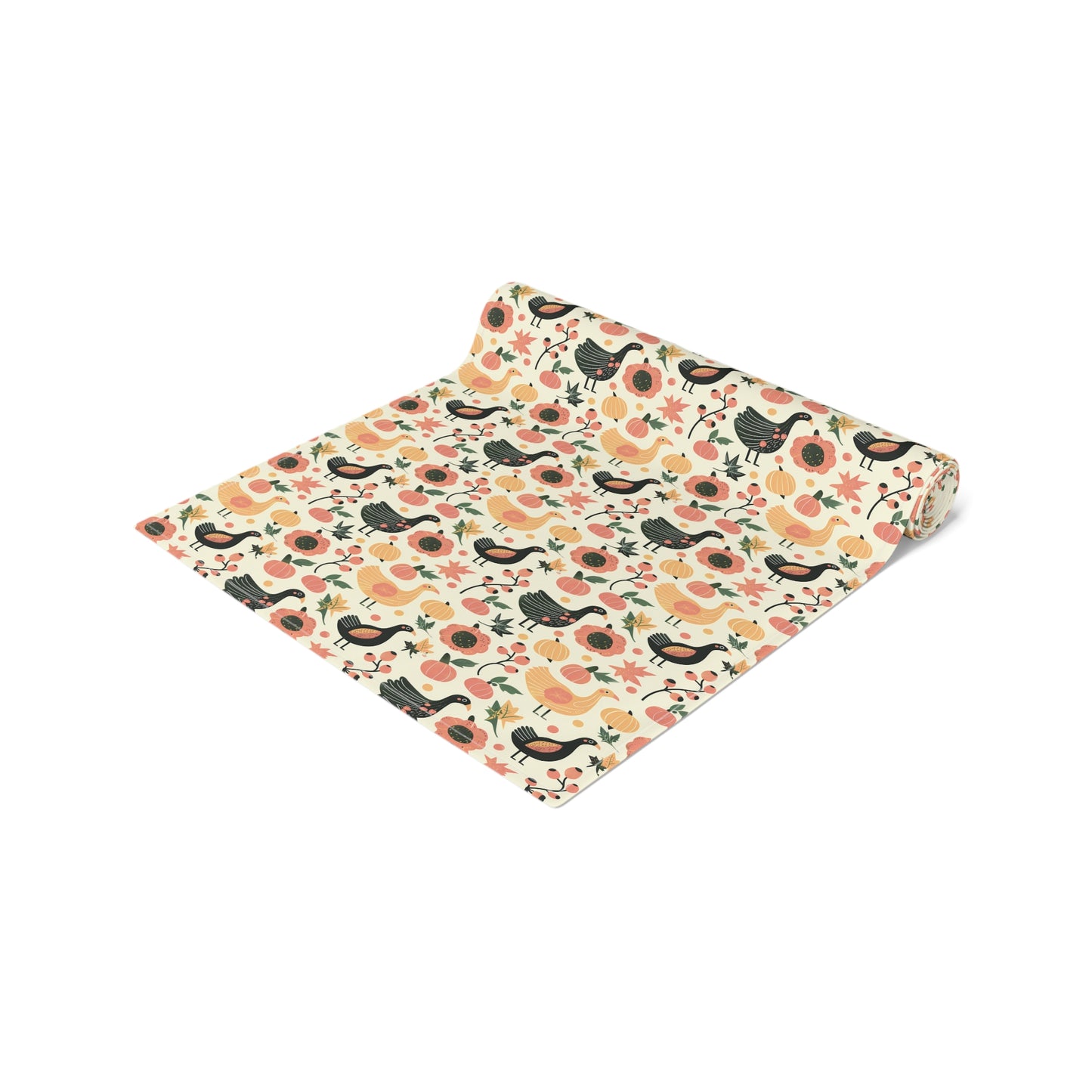 Turkey Trot Harvest Table Runner - Cotton Twill - Available in 2 sizes: 16" x 72" and 16" x 90".
