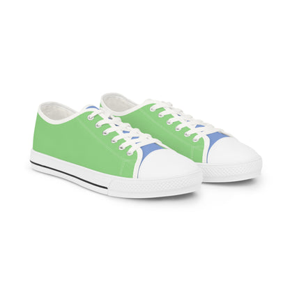 Meadow Stream Men's Two -Tone Low Top Sneakers - Embrace the Outdoors – Where Cool Greens Meet Breezy Blues!