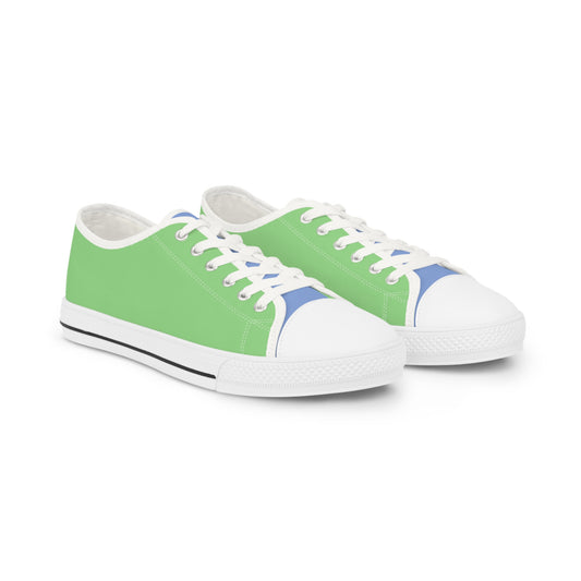 Meadow Stream Men's Two -Tone Low Top Sneakers - Embrace the Outdoors – Where Cool Greens Meet Breezy Blues!