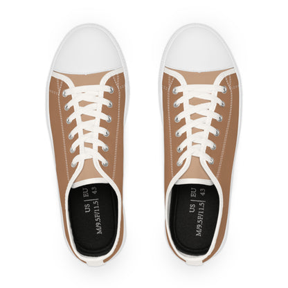 Cocoa Classic Men's Two-Tone Low Top Sneakers - Step Into Sophistication – Where Chocolate Hues Meet Modern Design!