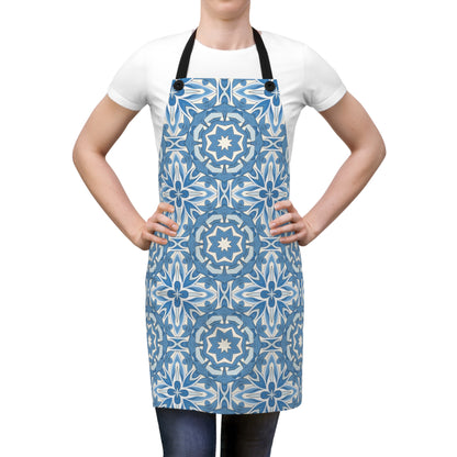 Delft Blue Star Tile Adult Apron
