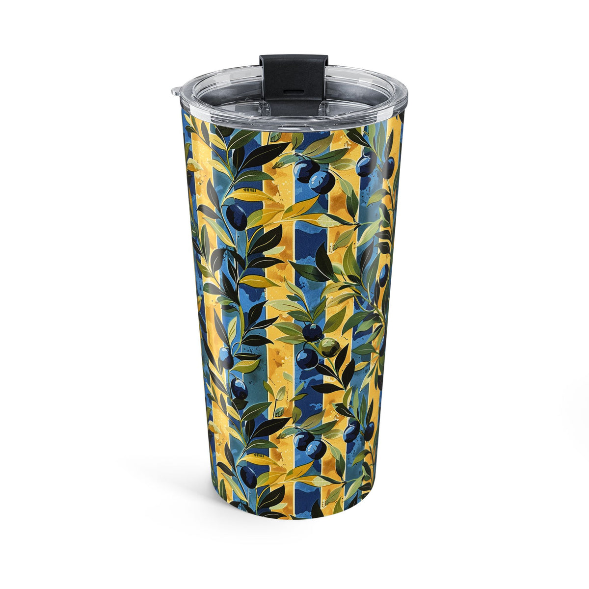 Olive Orchard Stripes Insulated Tumbler - 20 oz. Stainless Steel, Glossy Finish
