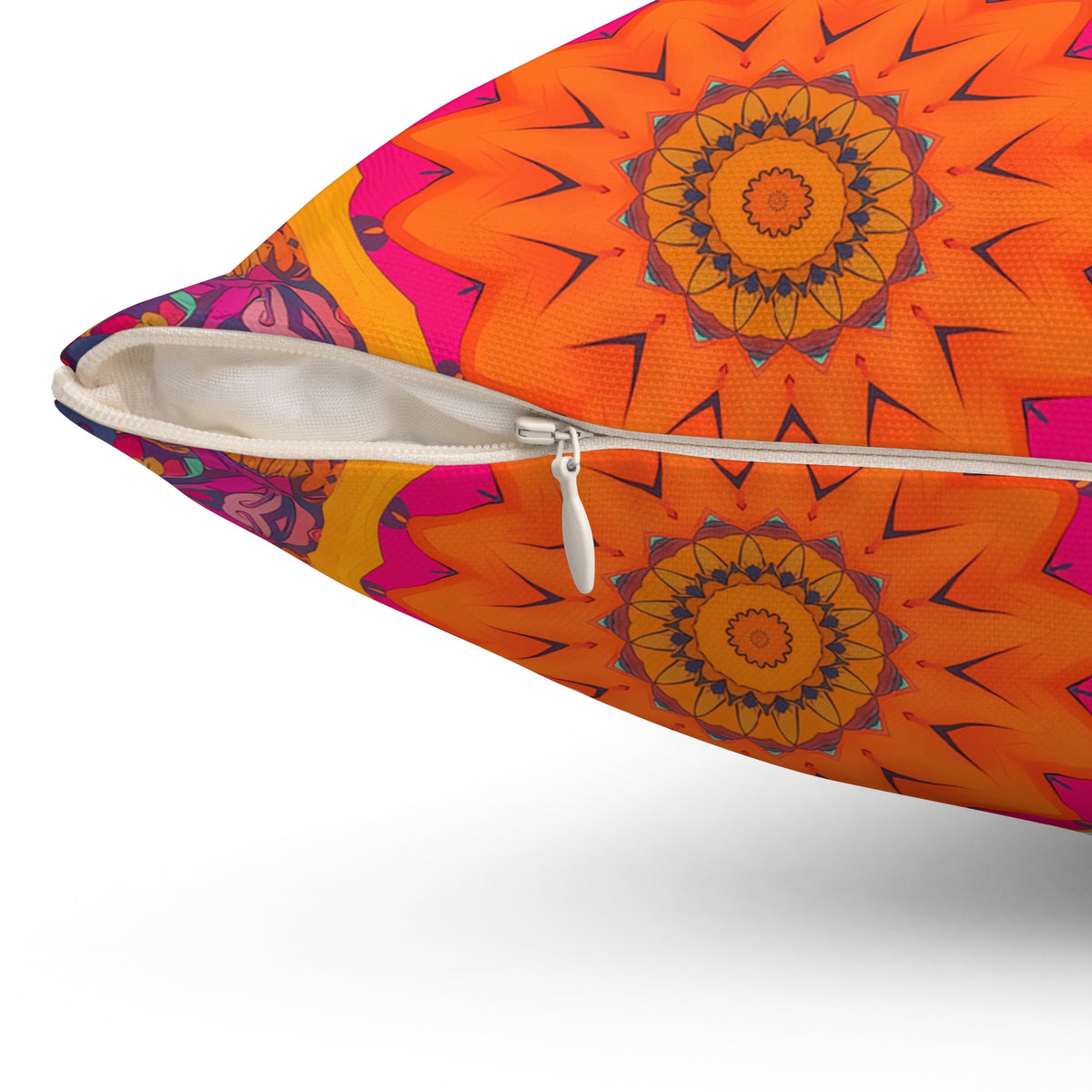 Fiery Mosaic Magic Square Throw Pillow - Spun Polyester - Double-Sided Print - Concealed Zipper - Available in 7 sizes