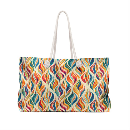 Modern Art Flames Weekender Bag - Ignite Your Style - Blaze a Trail with Fiery Elegance!