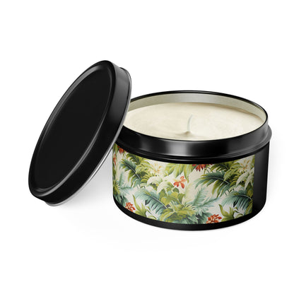 Tropical St. Lucia Palms Tin Candle. Island Serenity To Go. Available in 2 sizes, 3 finishes, and 5 scents.
