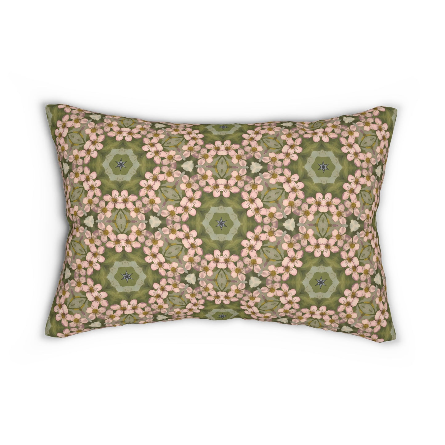 Springtime Petal Dance Lumbar Pillow - Spun Polyester - Double-Sided Print - Concealed Zipper - 20 x 14
