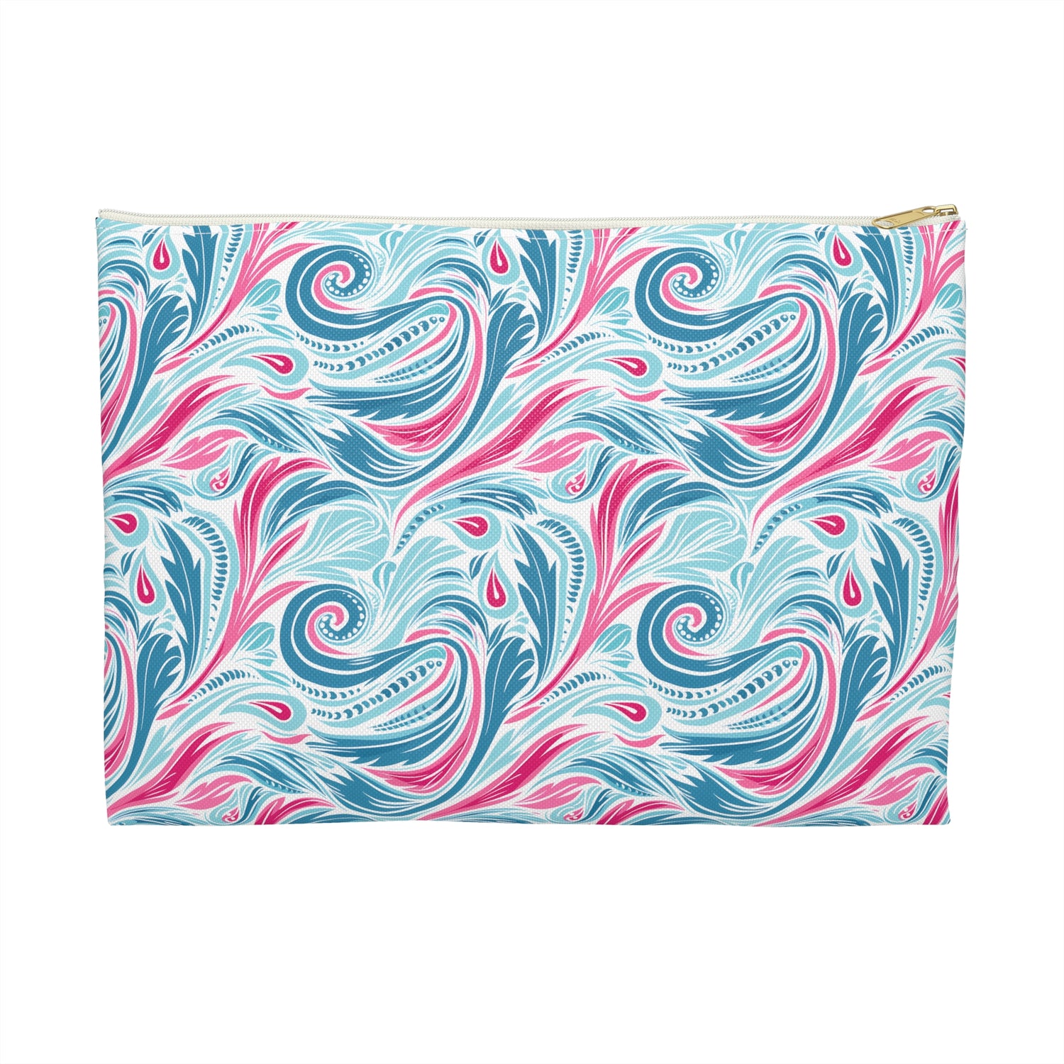 Teal Tide Twirl Accessory Pouch - Ride the Waves of Whimsy with Coastal Charm! Available in 2 sizes.