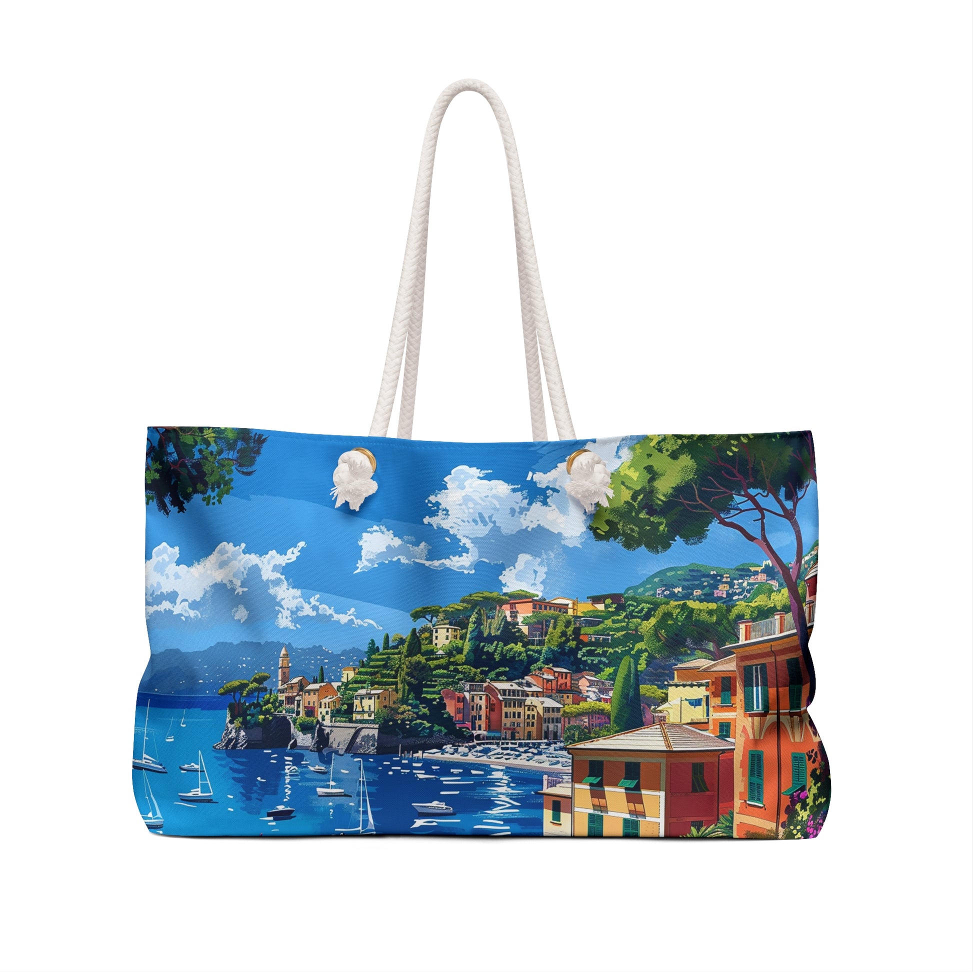 Portofino Coastal Escape Weekender Bag - Carry a Slice of the Italian Riviera - Where Every Journey Feels Like a Mediterranean Getaway!