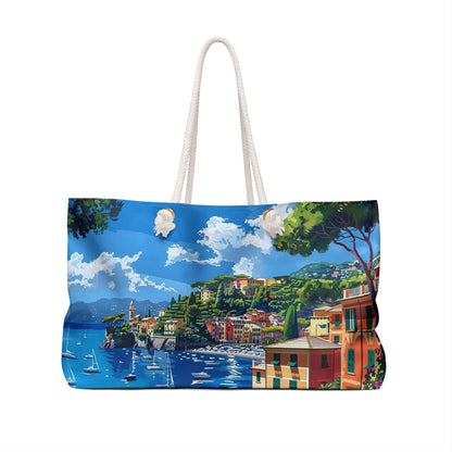 Portofino Coastal Escape Weekender Bag - Carry a Slice of the Italian Riviera - Where Every Journey Feels Like a Mediterranean Getaway!