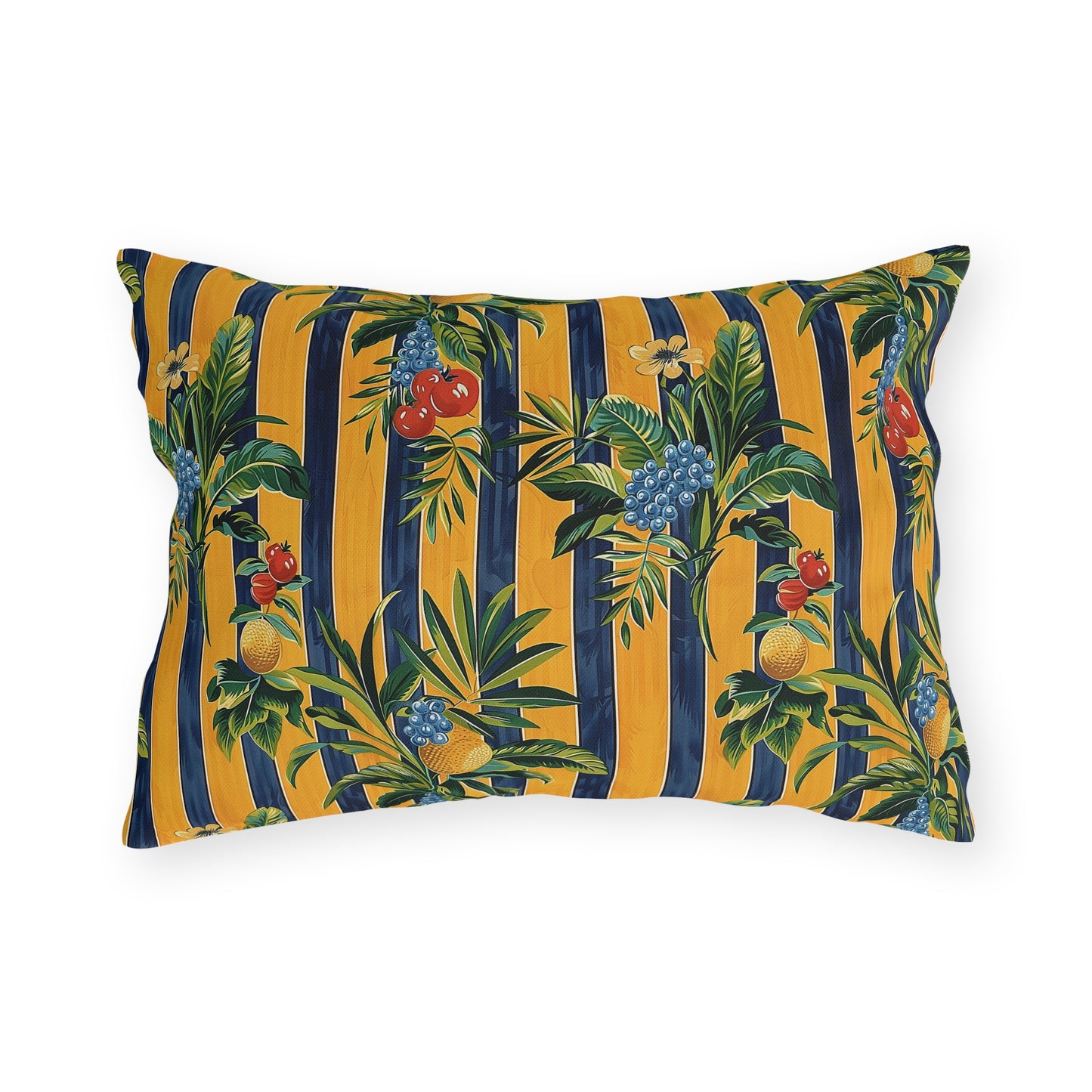 Riviera Fruitscape Outdoor Lumbar Pillow - Spun Polyester - Double-Sided Print - UV-Resistant - Water-Resistant - Lumbar Size: 20" x 14"