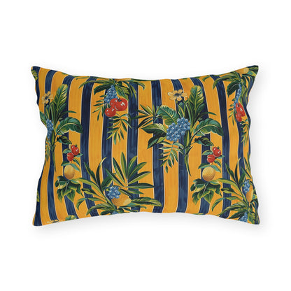 Riviera Fruitscape Outdoor Lumbar Pillow - Spun Polyester - Double-Sided Print - UV-Resistant - Water-Resistant - Lumbar Size: 20" x 14"