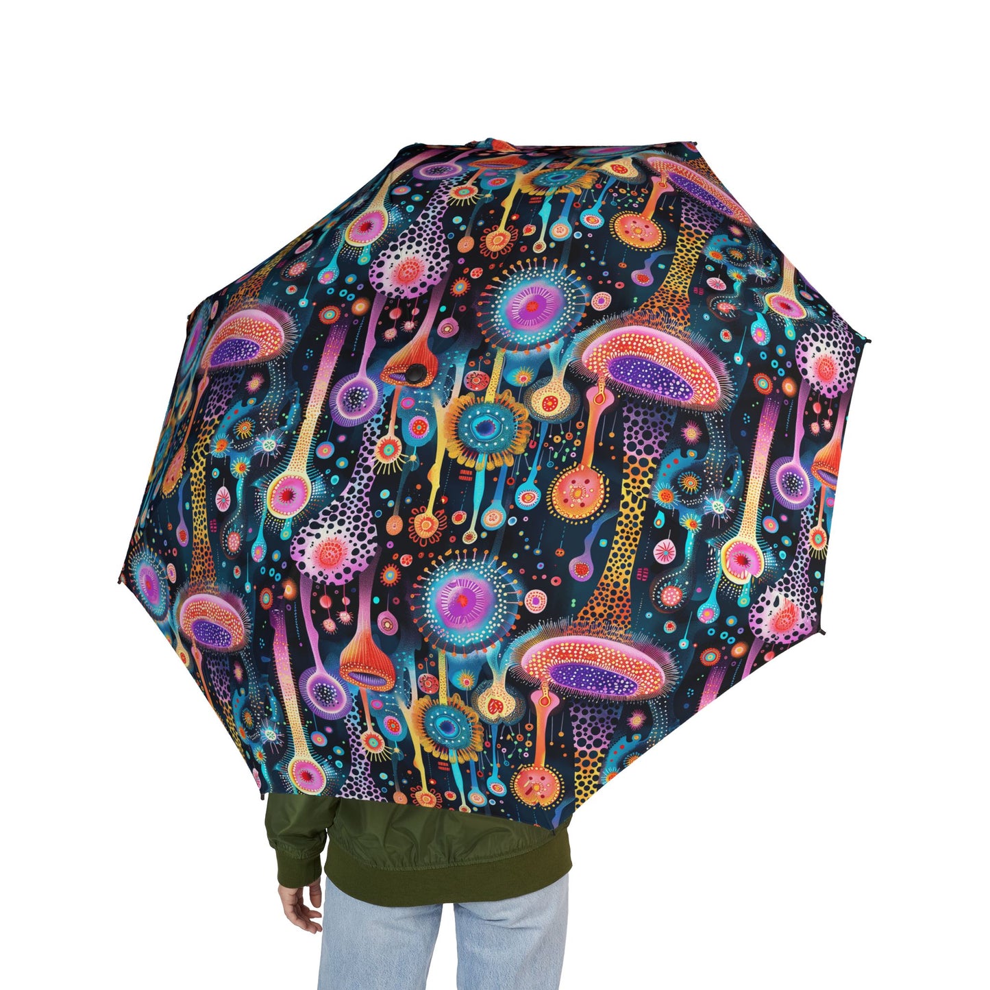 Surreal Seascape Forest Foldable Umbrella - Compact Semi-Automatic Travel Umbrella