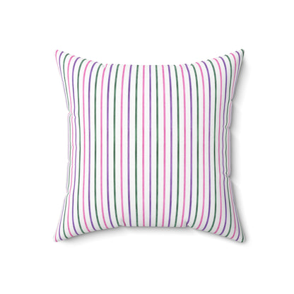 Sorbet Stripe Square Throw Pillow - Spun Polyester - Double-Sided Print - Concealed Zipper - Available in 4 sizes