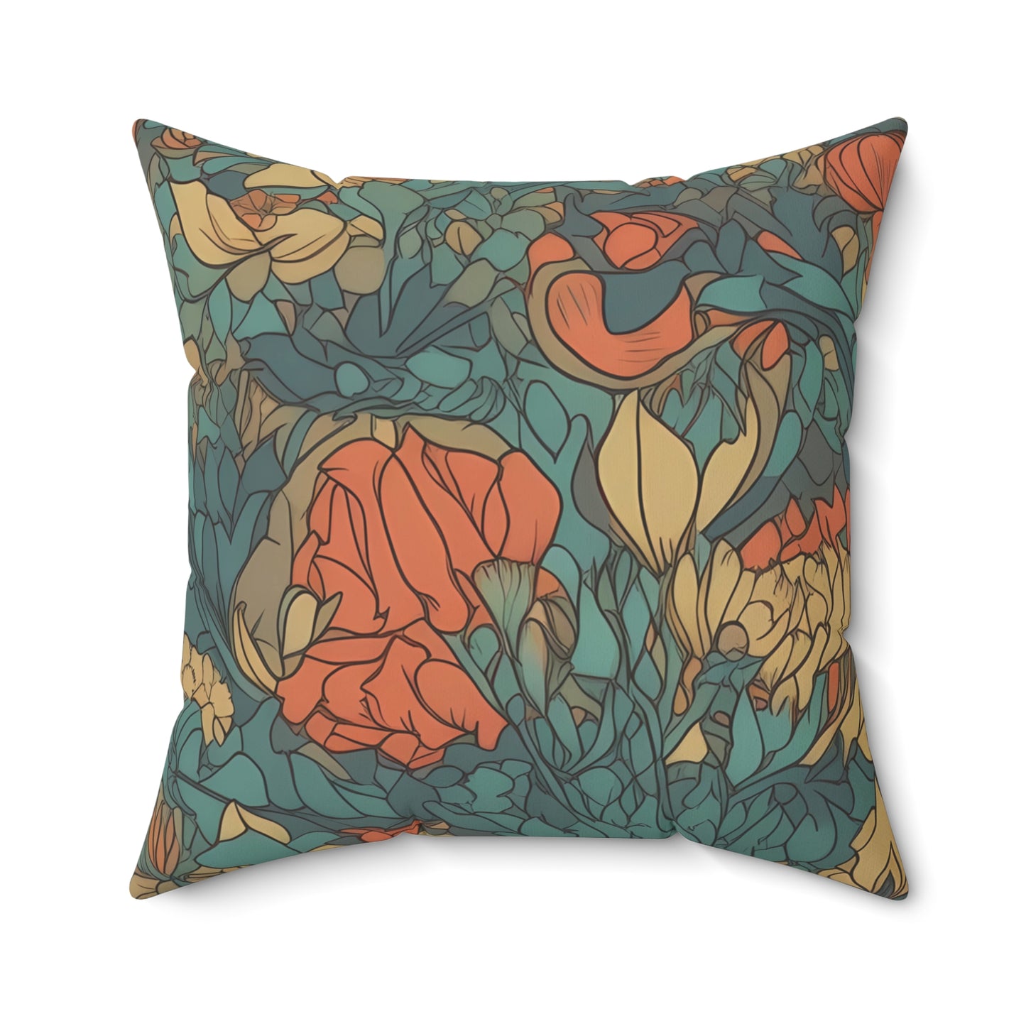 Bohemian Stained Glass Serenity Square Throw Pillow - Spun Polyester - Double-Sided Print - Concealed Zipper - Available in 4 sizes