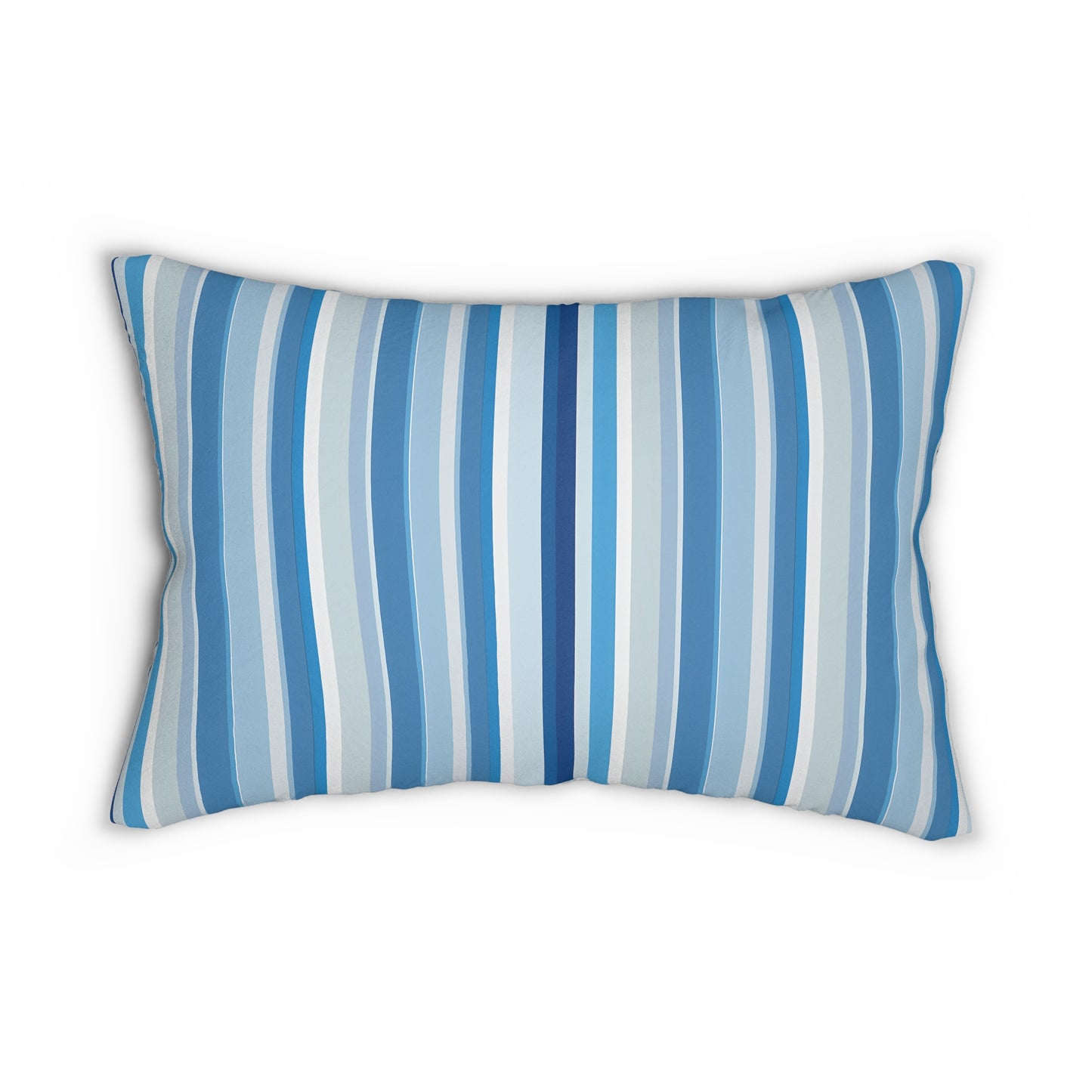 Shades of Light Blue Stripes Lumbar Pillow - Spun Polyester - 20" x 14" - The Square Throw Pillow's Matching Mate.