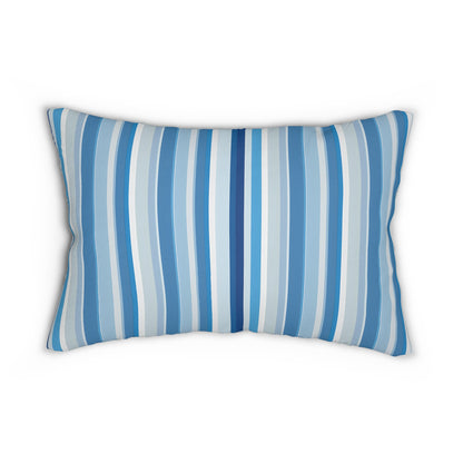 Shades of Light Blue Stripes Lumbar Pillow - Spun Polyester - 20" x 14" - The Square Throw Pillow's Matching Mate.