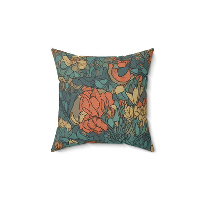 Bohemian Stained Glass Serenity Square Throw Pillow - Spun Polyester - Double-Sided Print - Concealed Zipper - Available in 4 sizes