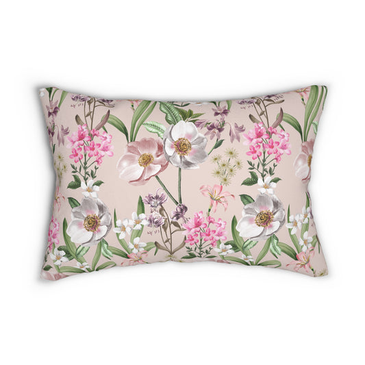 Springtime Bloom Bliss Lumbar Pillow - Spun Polyester - 20" x 14" - The Square Throw Pillow's Matching Mate.