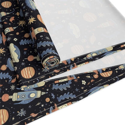 Galactic Space Rocket Romp Table Runner - Cotton Twill - Available in 2 sizes: 16" x 72" and 16" x 90".