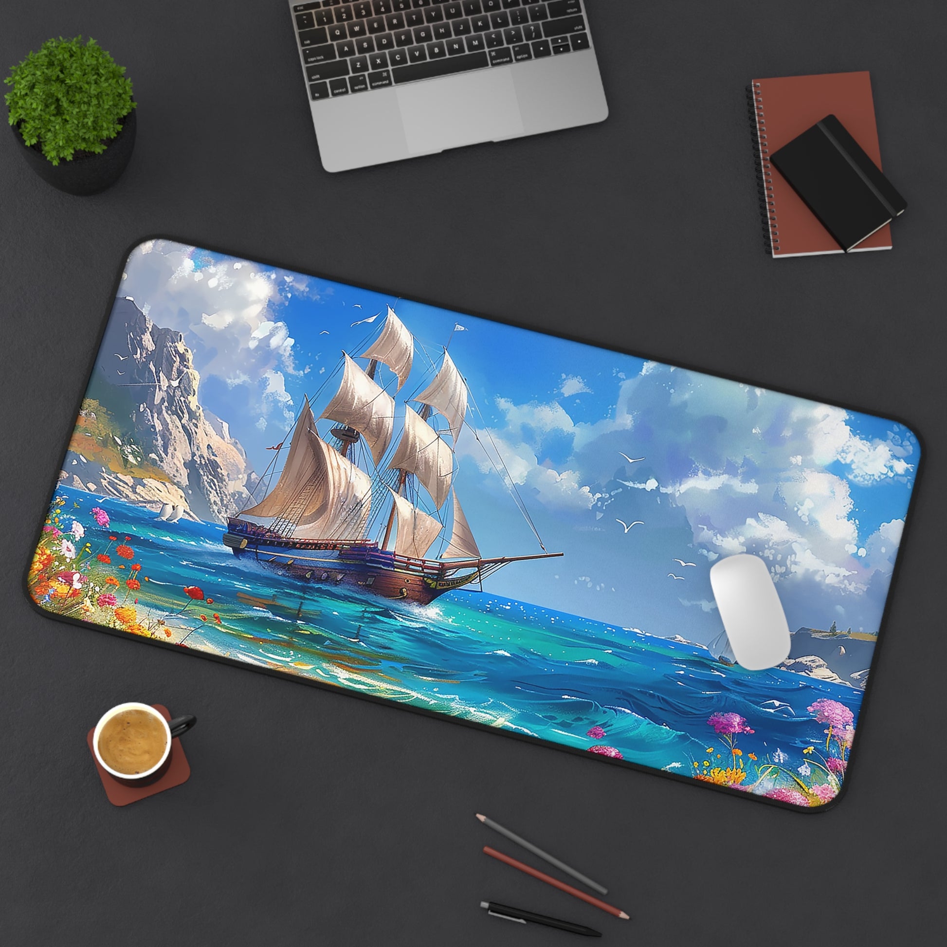 Sail Away into History Desk Mat (Desk Pad) - Navigate Your Day with Old-World Charm! Available in 3 sizes.