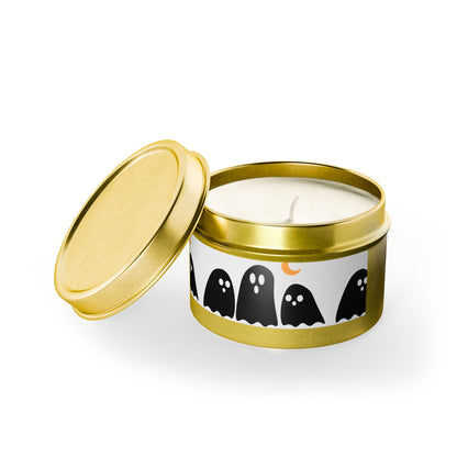 Spooky Specter Glow Tin Candle. Ghostly Glow To Go. Available in 2 sizes, 3 finishes, and 5 scents.
