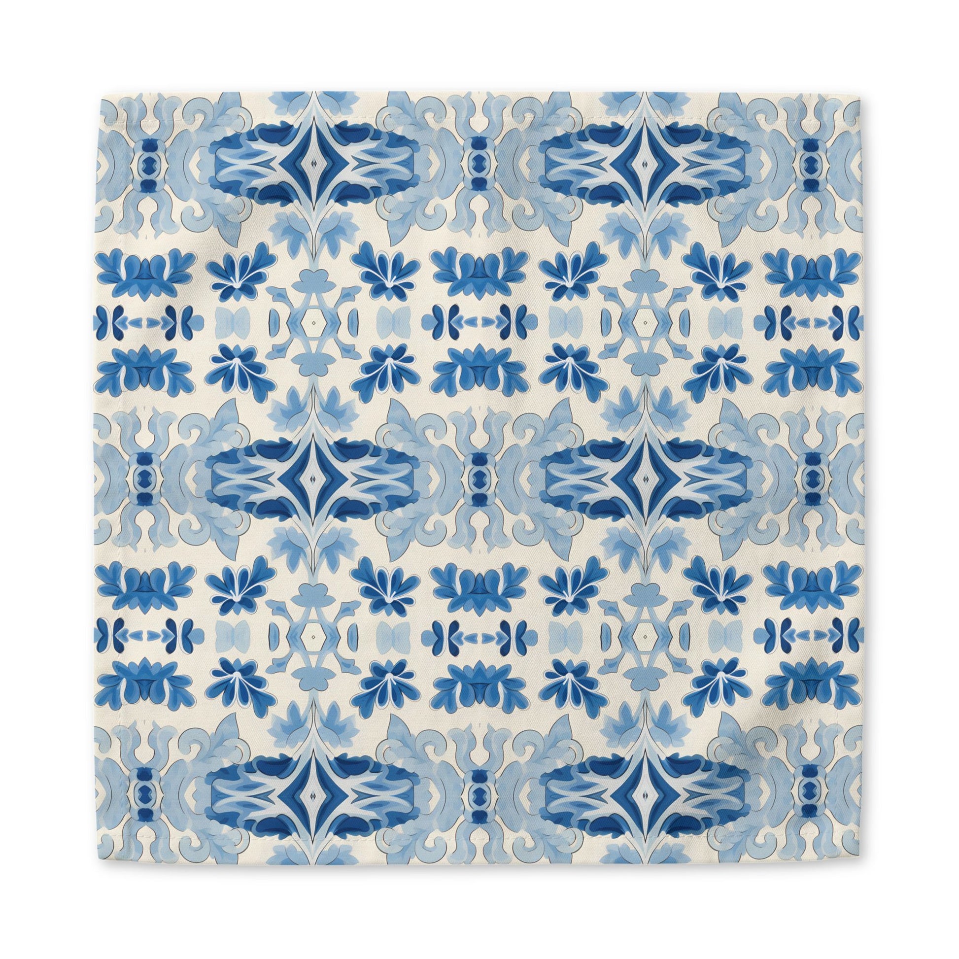 Blue Spanish Tile cotton twill napkin