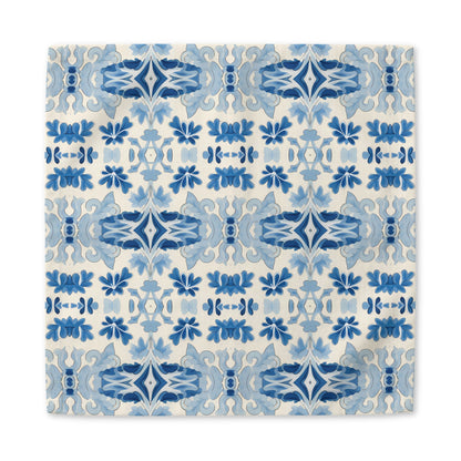 Blue Spanish Tile cotton twill napkin