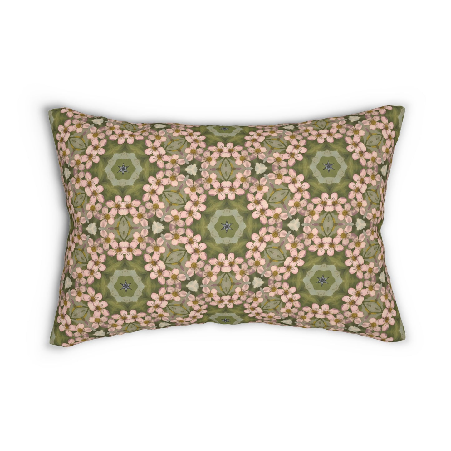 Springtime Petal Dance Lumbar Pillow - Spun Polyester - Double-Sided Print - Concealed Zipper - 20 x 14