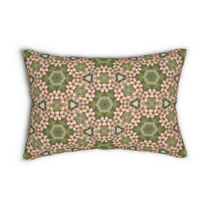 Springtime Petal Dance Lumbar Pillow - Spun Polyester - Double-Sided Print - Concealed Zipper - 20 x 14