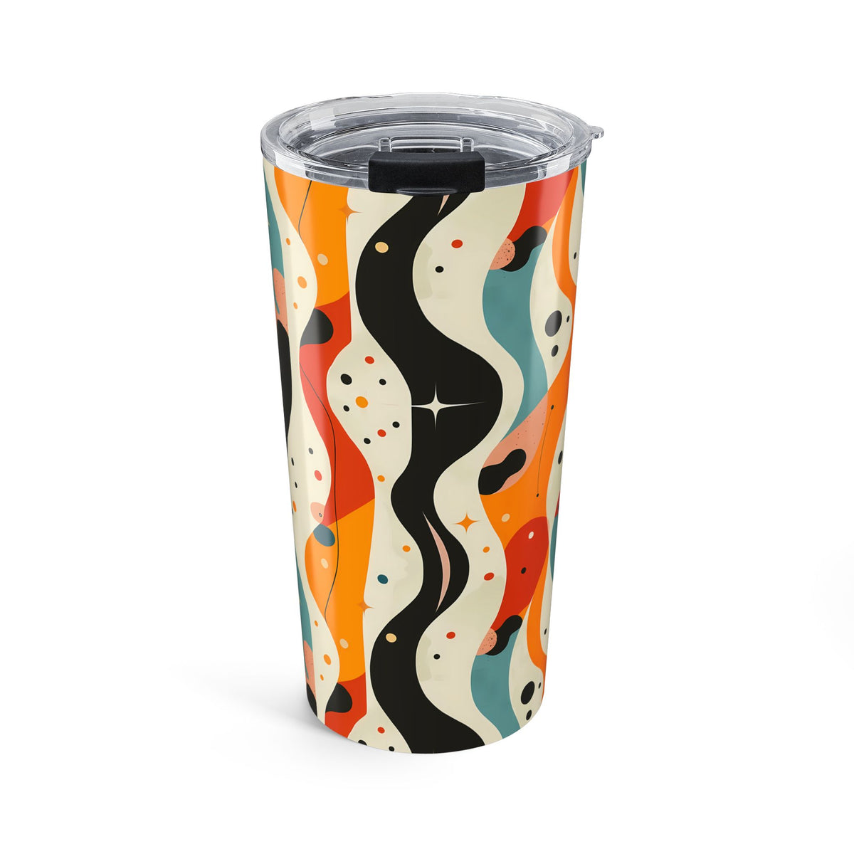 Midcentury Autumn Spacewaves Insulated Tumbler - 20 oz. Stainless Steel, Glossy Finish
