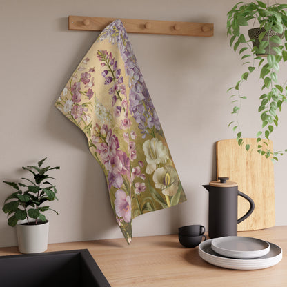 Gladiolus Grace Kitchen Towel - Cotton Twill - 18" x 30" - Sweep into a Floral Fantasy - Elegance in Every Wipe!