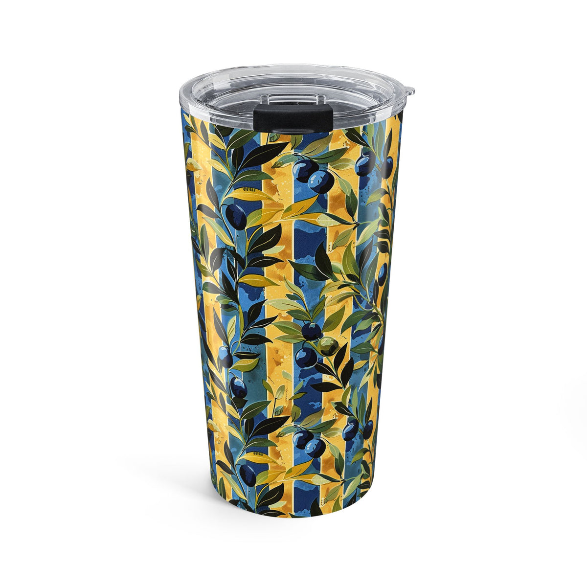 Olive Orchard Stripes Insulated Tumbler - 20 oz. Stainless Steel, Glossy Finish