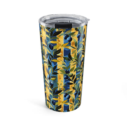 Olive Orchard Stripes Insulated Tumbler - 20 oz. Stainless Steel, Glossy Finish
