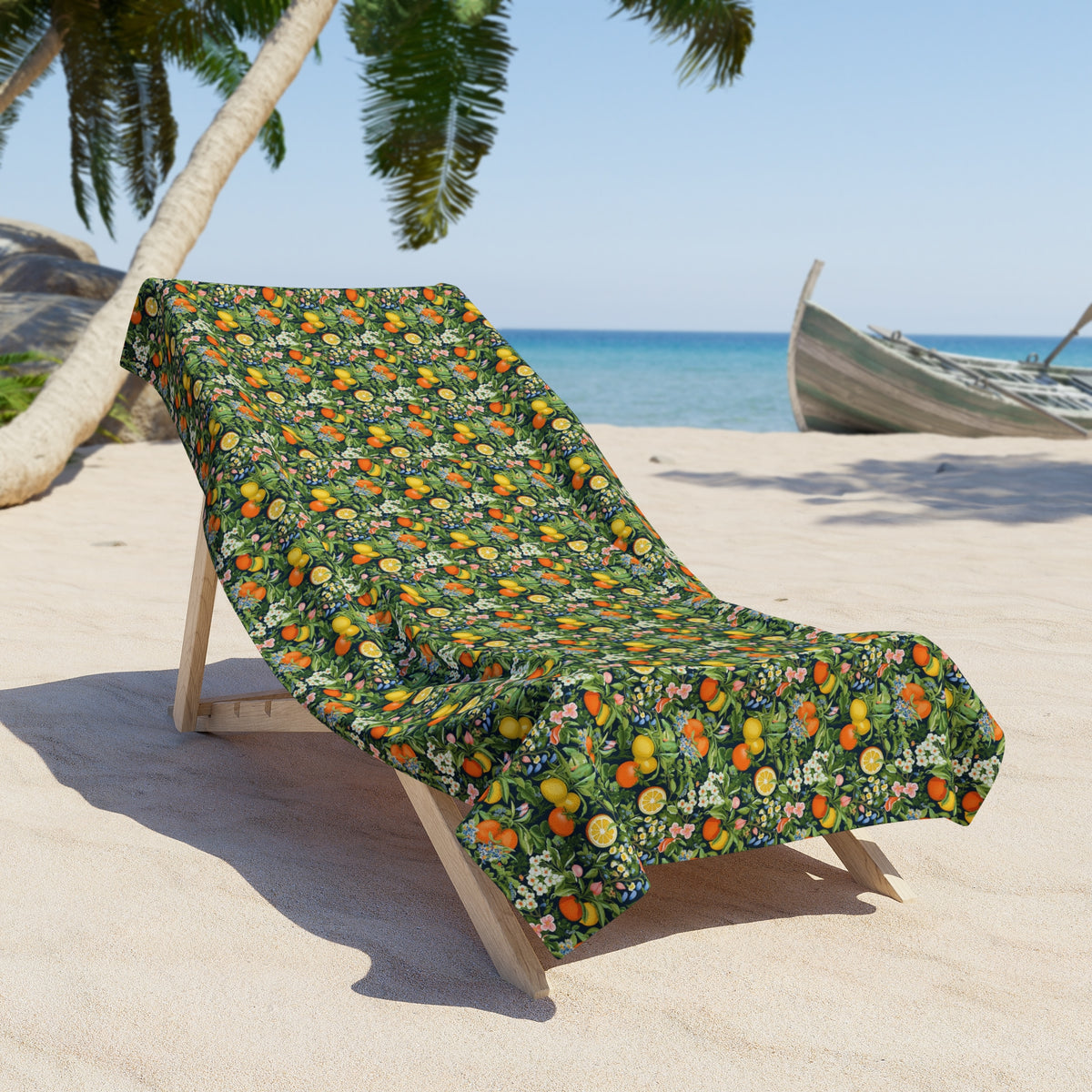 Noble Citrus Mosaic Luxurious Beach Towel - Available in 2 sizes.