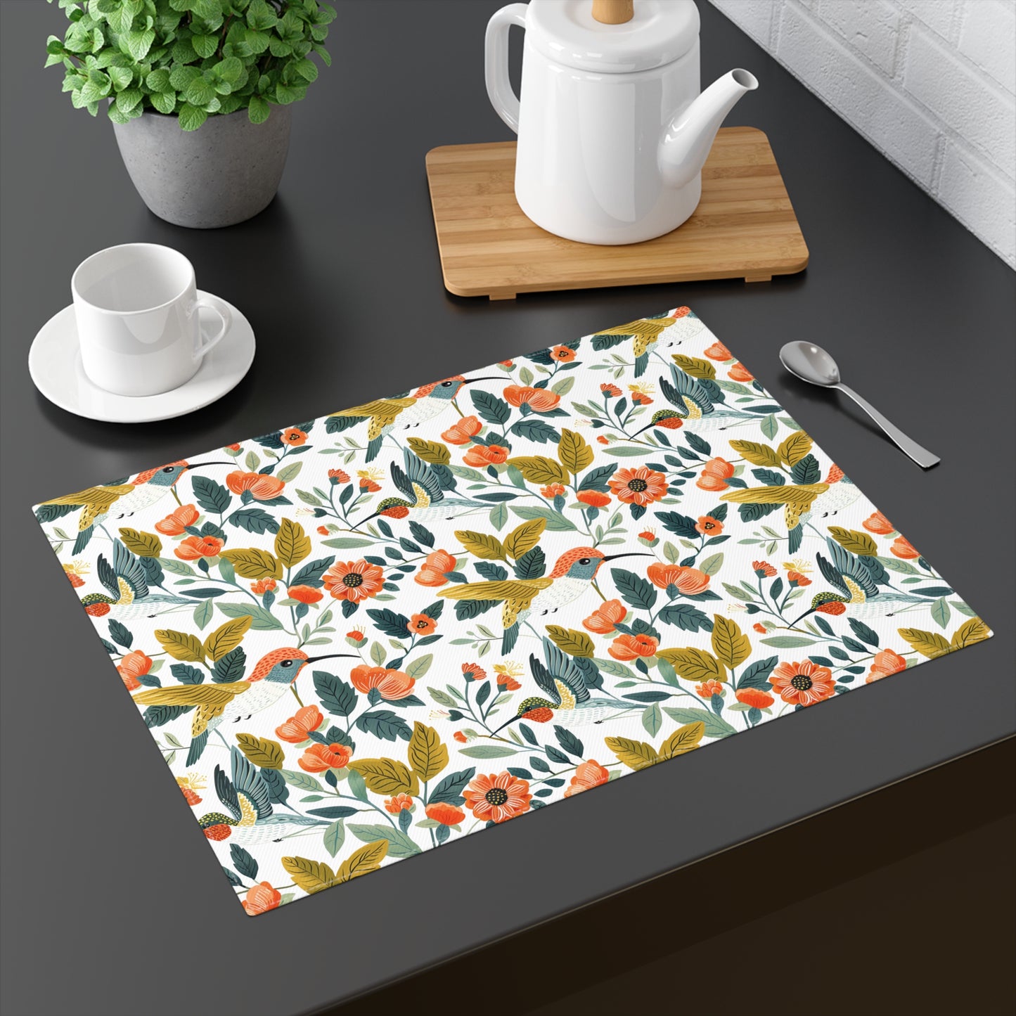 Hummingbird Harmony Placemat - 18" x 14".