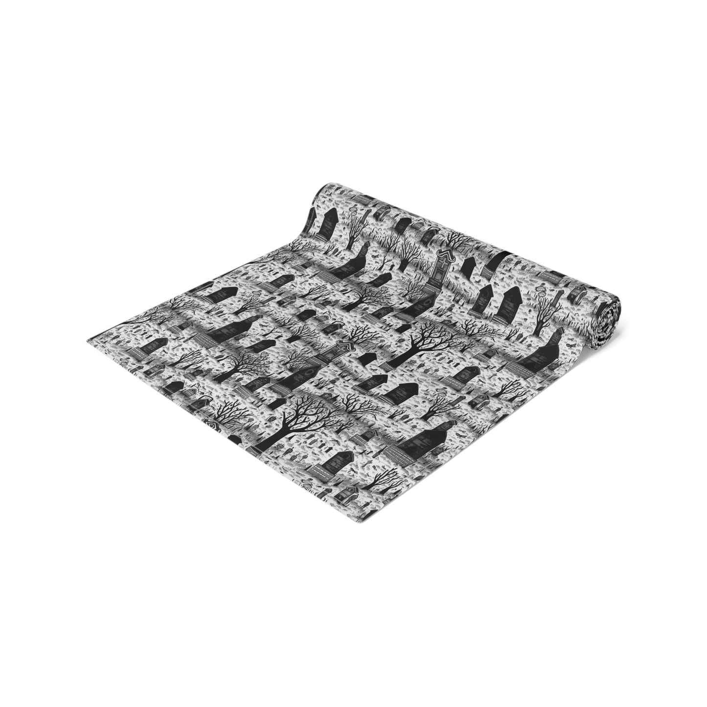 Spooky Gothic Cemetery Chic Halloween Table Runner - Cotton Twill - Available in 2 sizes: 16" x 72" and 16" x 90".