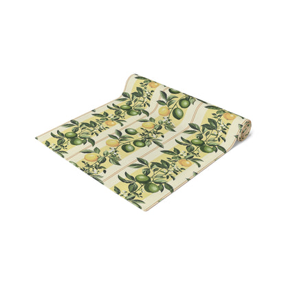 Lemony Lime Table Runner - Cotton Twill - Available in 2 sizes: 16" x 72" and 16" x 90".
