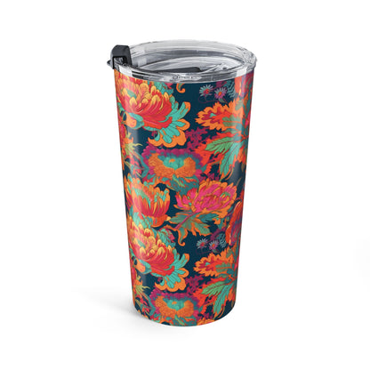 Psychedelic Flower Power insulated tumbler right view