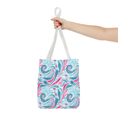 Teal Tide Twirl Tote Bag - Go Through Life with Coastal Charm! Available in 3 sizes.