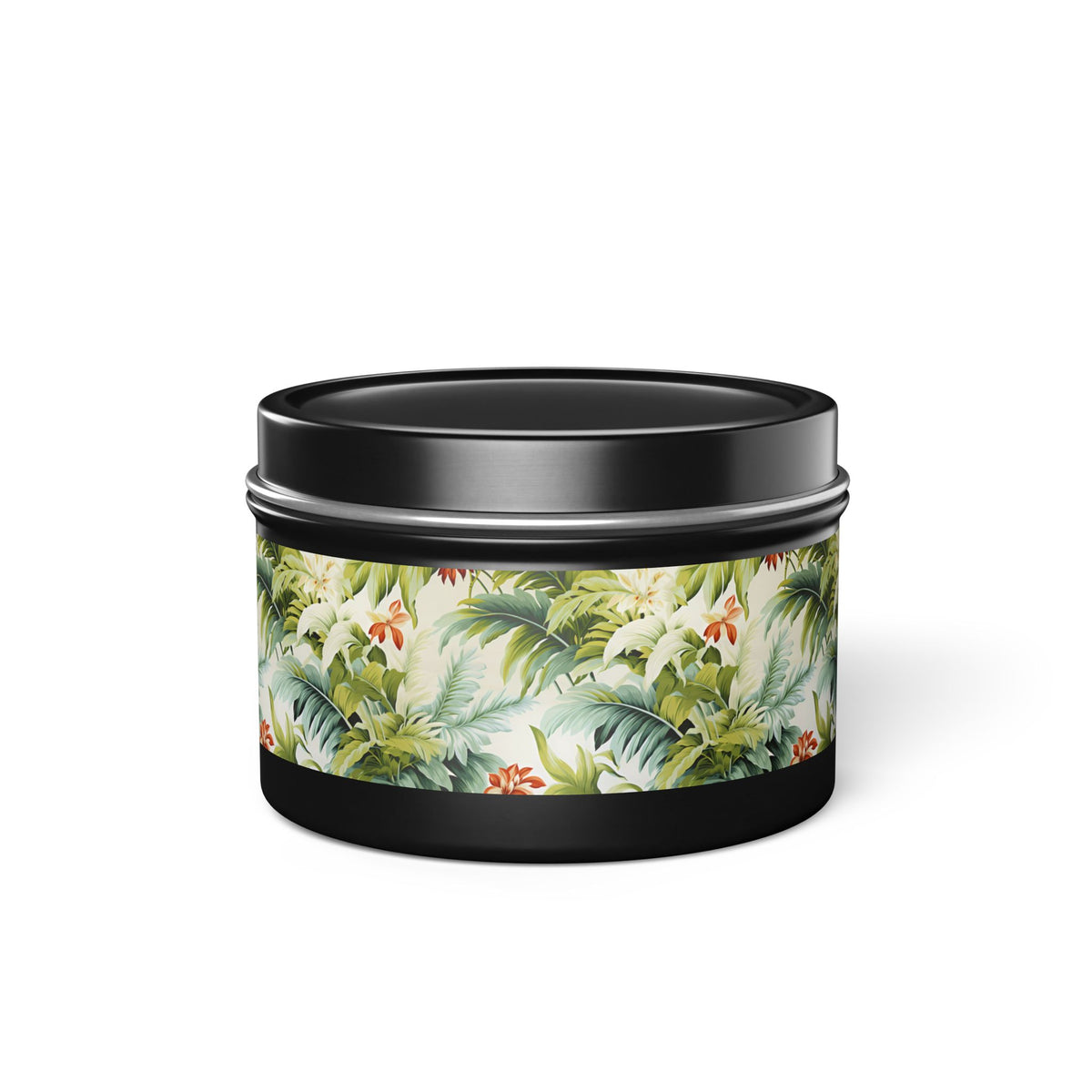 Tropical St. Lucia Palms Tin Candle. Island Serenity To Go. Available in 2 sizes, 3 finishes, and 5 scents.