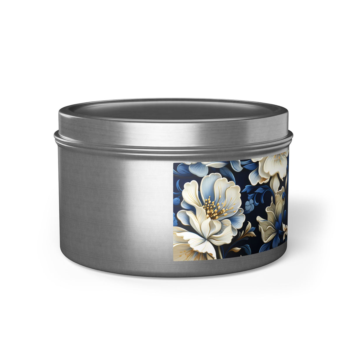 Whitman Floral Tin Candle. A Poet's Garden in a Tin. Available in 2 sizes, 3 finishes, and 5 scents.