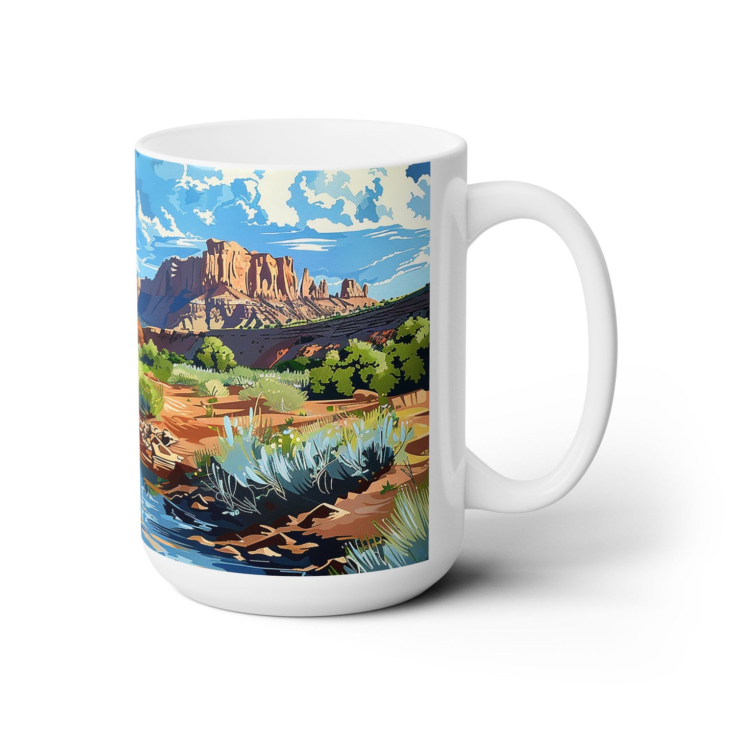 Desert Trails Ceramic Mug - 15 oz. - Ride Through the Desert with Every Sip1