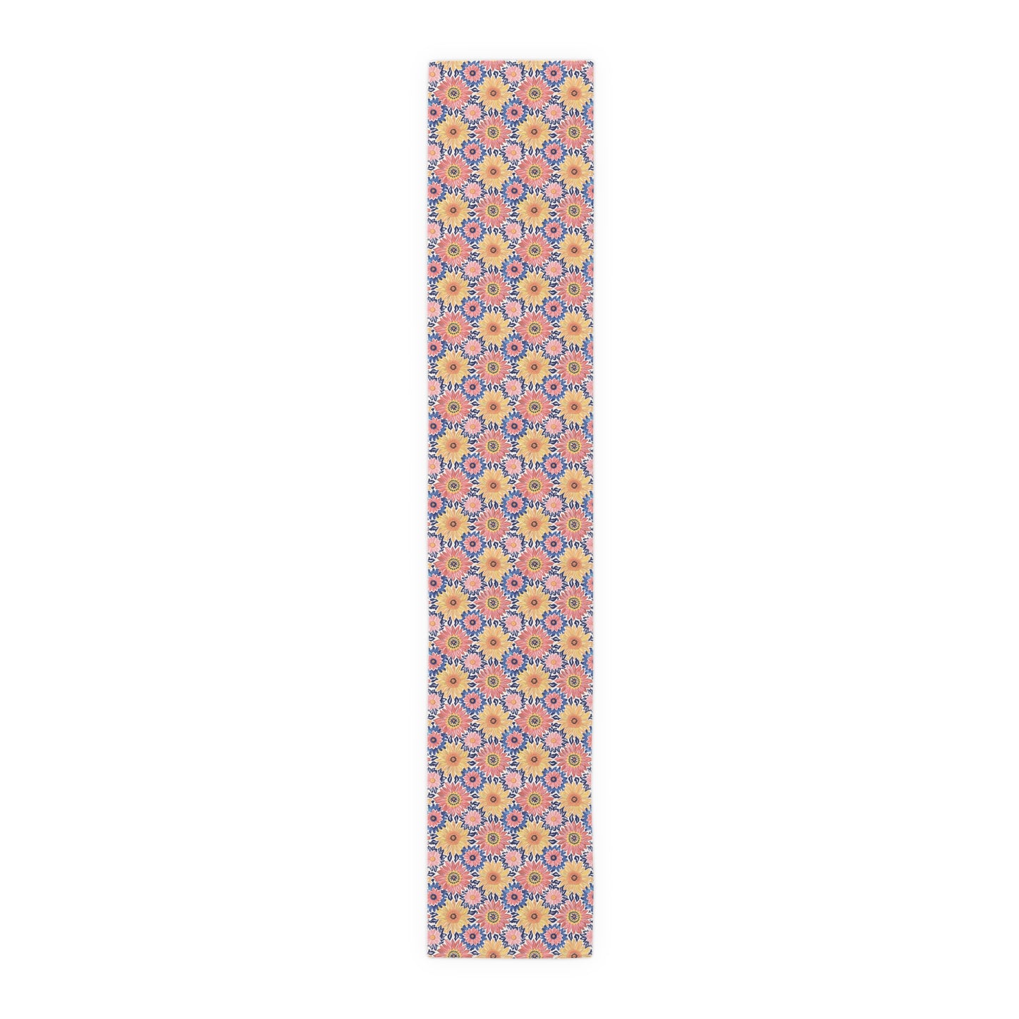 Sunsplash Petals Table Runner - Cotton Twill - Available in 2 sizes: 16" x 72" and 16" x 90".