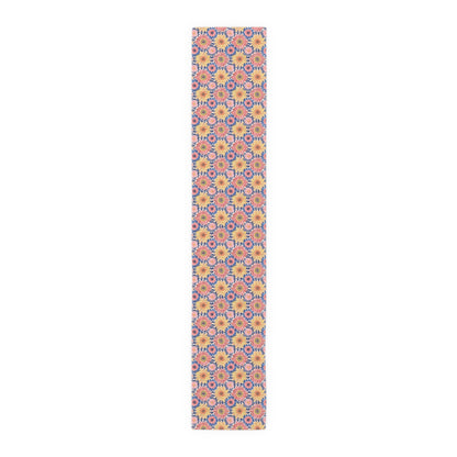 Sunsplash Petals Table Runner - Cotton Twill - Available in 2 sizes: 16" x 72" and 16" x 90".