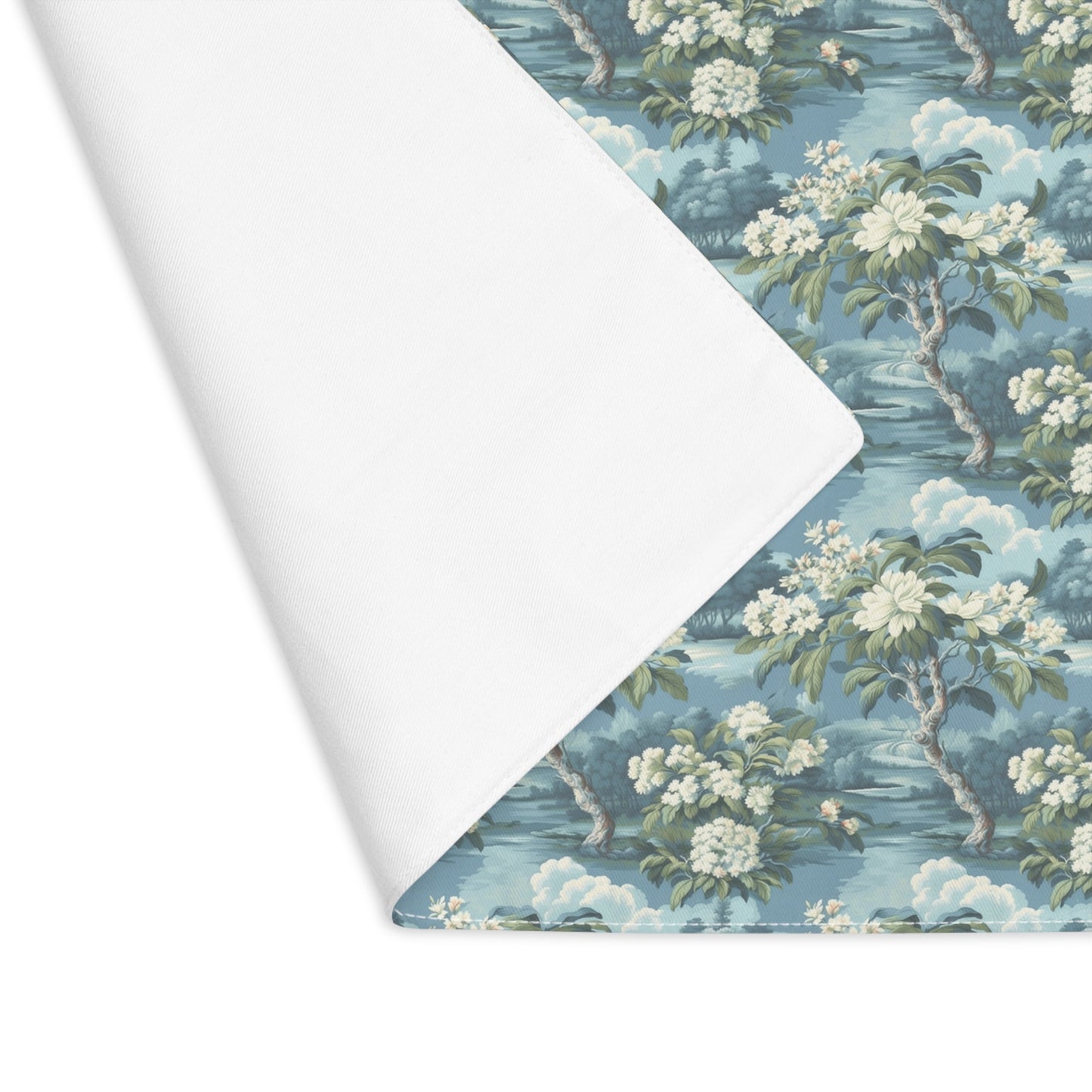 Vintage Floral Blue Botanical Placemat - 18" x 14".