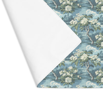 Vintage Floral Blue Botanical Placemat - 18" x 14".