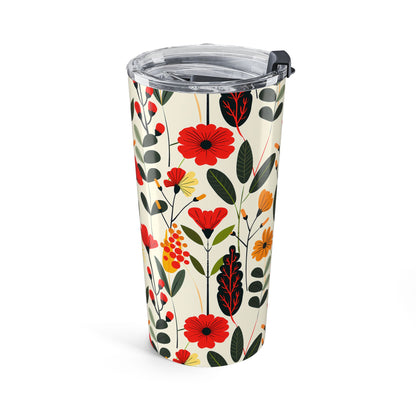 Autumn Bloom Delight Insulated Tumbler - 20 oz. Stainless Steel, Glossy Finish