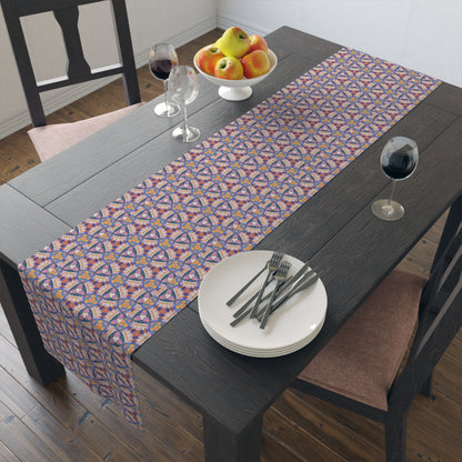 Prismatic Petal Paradise Table Runner - Cotton Twill - Available in 2 sizes: 16" x 72" and 16" x 90".