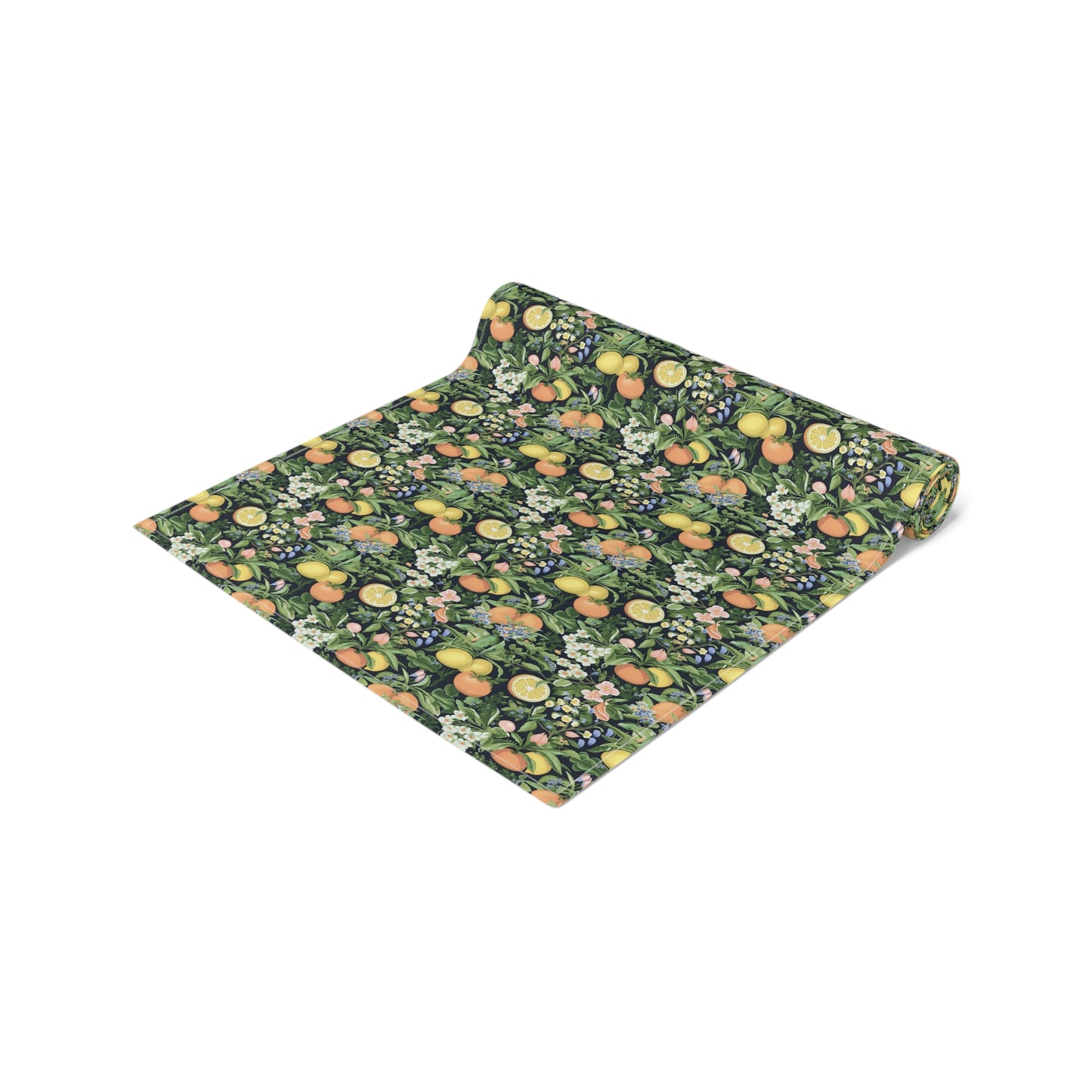 Classic Fruit & Floral Table Runner - Cotton Twill - Available in 2 sizes: 16" x 72" and 16" x 90".